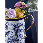 Ваза с бронзовыми ручками и синим цветочным узором Blue & White Ornament варинант исполнения - 6 | Loft Concept в Санкт-петербурге