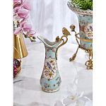 Кувшин с цветочным рисунком и бронзовой ручкой Blue Garden варинант исполнения - 6 | Loft Concept в Санкт-петербурге