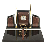 Настольный письменный набор из лемезита и змеевика с часами Royal Accessory варинант исполнения - 1 | Loft Concept в Санкт-петербурге