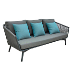 Диван трехместный уличный серый Gray Fiber варинант исполнения - 1 | Loft Concept в Санкт-петербурге