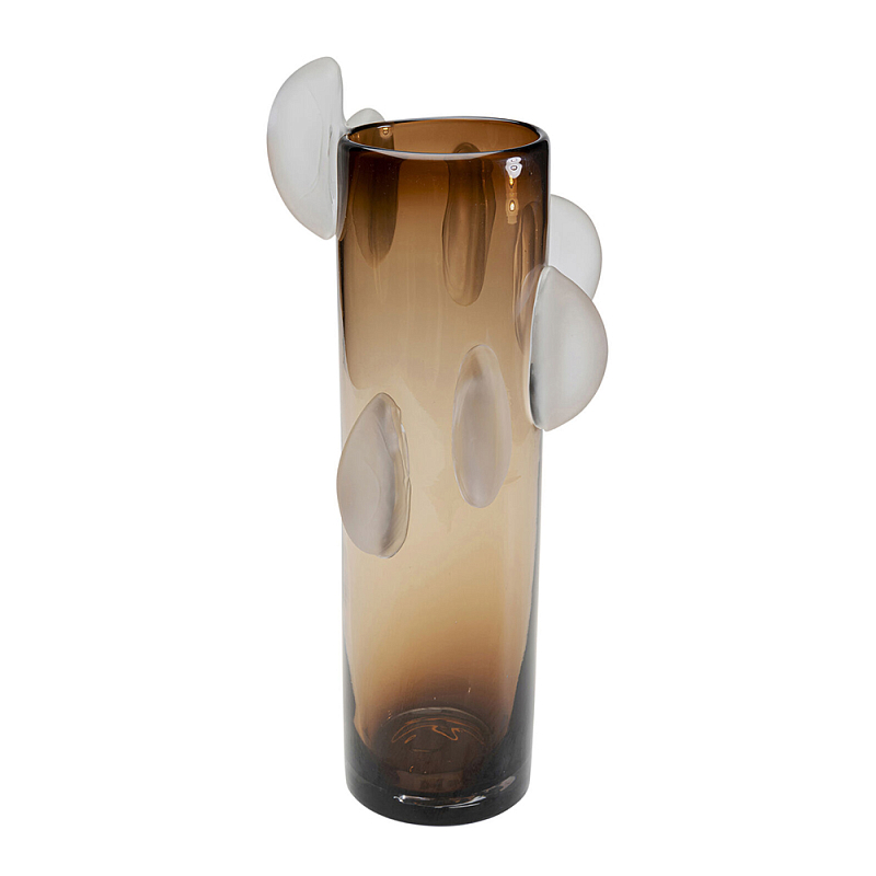 Ваза коричневая Forma Mare со стеклянными вставками Коричневый Прозрачный в Санкт-петербурге | Loft Concept 