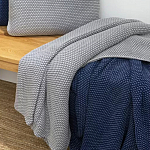 Плед из хлопка серого цвета Waffle Comfort варинант исполнения - 4 | Loft Concept в Санкт-петербурге