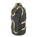 Ваза с золотыми акцентными полосами на черном матовом фоне Accent Tape варинант исполнения - 2 | Loft Concept в Санкт-петербурге