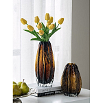 Ваза стеклянная янтарного цвета с текстурированным силуэтом Carambola варинант исполнения - 5 | Loft Concept в Санкт-петербурге