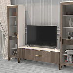 Витрина левая 1-дверная с ящиком и 5-ю белыми полками Harper Line варинант исполнения - 2 | Loft Concept в Санкт-петербурге