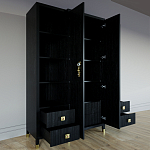 Большой шкаф с витриной Elsa Dreams Black варинант исполнения - 3 | Loft Concept в Санкт-петербурге