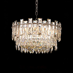 Круглая люстра с хрустальными подвесками на серебряном каркасе Gorgeous Crystal Light варинант исполнения - 8 | Loft Concept в Санкт-петербурге