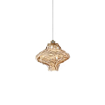 Подвесной светильник с плафоном из фактурного светло-янтарного стекла Light Ensemble варинант исполнения - 2 | Loft Concept в Санкт-петербурге