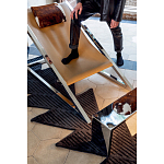 Дизайнерское кресло на металлическом каркасе с подставкой для ног Poltronova Mies Armchair варинант исполнения - 8 | Loft Concept в Санкт-петербурге