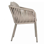 Стул серо-бежевый с декоративным плетением на спинке и подлокотниках Chair Weave варинант исполнения - 2 | Loft Concept в Санкт-петербурге