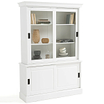 Витрина с раздвижными дверцами Wells Glass Showcase White варинант исполнения - 1 | Loft Concept в Санкт-петербурге