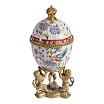 Шкатулка в форме яйца на величественных львах из фарфора с бронзовыми элементами Eden Garden варинант исполнения - 4 | Loft Concept в Санкт-петербурге