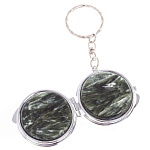 Зеркало брелок карманное двухстороннее из натурального камня Серафинит Stone Mirrors варинант исполнения - 6 | Loft Concept в Санкт-петербурге