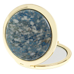 Зеркало карманное складное круглое из натурального камня Лазурит в подарочной упаковке Gold Stone Mirrors варинант исполнения - 2 | Loft Concept в Санкт-петербурге