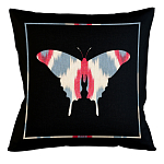 Подушка декоративная бабочка с узором красного и серого цвета Ikat Pattern варинант исполнения - 1 | Loft Concept в Санкт-петербурге