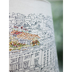 Настольная лампа с принтом на белом тканевом абажуре Roof Garden Lamp варинант исполнения - 4 | Loft Concept в Санкт-петербурге