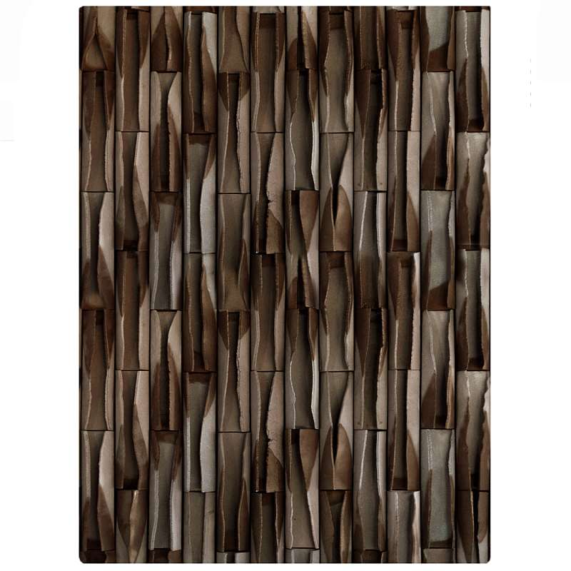 Дизайнерское Современное Панно Rhythmic Waves шоколадный цвет Шоколад в Санкт-петербурге | Loft Concept 