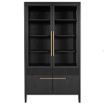 Витрина Primo со стеклянными фасадами и буфетом шпон Черный дуб варинант исполнения - 1 | Loft Concept в Санкт-петербурге