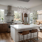 Люстра с 9-ю прозрачными плафонами из стекла в форме капли на прямоугольном потолочном основании цвета хром Lucid Rain  варинант исполнения - 11 | Loft Concept в Санкт-петербурге