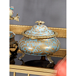 Шкатулка голубого цвета с золотым растительным узором Eden Garden варинант исполнения - 3 | Loft Concept в Санкт-петербурге