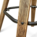 Барный стул со спинкой и мягкой обивкой с ромбами на 4-х деревянных ножках Бежевый Велюр Ava Charm варинант исполнения - 7 | Loft Concept в Санкт-петербурге