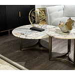 Столик журнальный с круглой мраморной столешницей Unique Stone Design варинант исполнения - 8 | Loft Concept в Санкт-петербурге