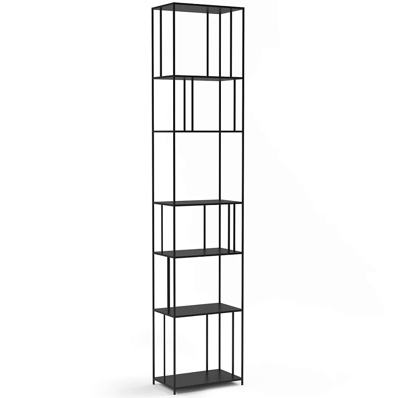 Высокий стеллаж из металла Menzie High Metal Rack Black Черный в Санкт-петербурге | Loft Concept 