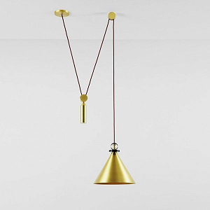 Подвесной светильник Shape up Pendant Cone Brass