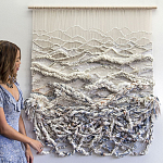Дизайнерское современное текстильное панно Жемчуг варинант исполнения - 1 | Loft Concept в Санкт-петербурге