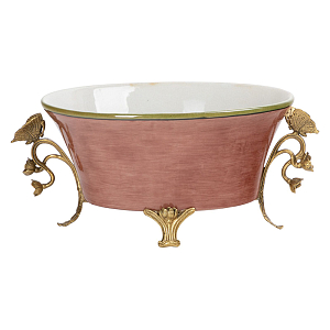 Кашпо цвет красный с бронзовыми ручками Butterfly