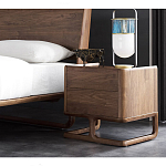 Прикроватный деревянный столик с 2-мя ящиками Moon Walnut Furniture варинант исполнения - 2 | Loft Concept в Санкт-петербурге