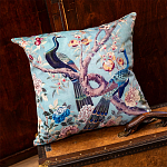 Подушка декоративная с изображением птиц в саду Chinoiserie Garden Two Peacocks Cushion варинант исполнения - 2 | Loft Concept в Санкт-петербурге