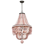 Люстра каплевидной формы украшенная розовыми круглыми бусинами Pink Beads Chandelier варинант исполнения - 1 | Loft Concept в Санкт-петербурге