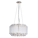 Люстра подвесная круглая с прозрачными хрустальными трубками и золотистым каркасом Диаметр 44 см Hexagon Tube Light варинант исполнения - 1 | Loft Concept в Санкт-петербурге