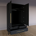 Шкаф платяной Primo с выдвижными ящиками шпон Светлый дуб варинант исполнения - 4 | Loft Concept в Санкт-петербурге