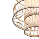 Подвесной светильник из деревянных прутьев с плафоном из натуральной ткани Light Inside the Cell варинант исполнения - 6 | Loft Concept в Санкт-петербурге