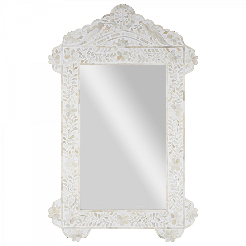 Зеркало отделка кость White Bone Inlay Bird Mirror ivory ( слоновая кость ) в Санкт-петербурге | Loft Concept 