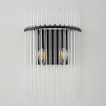 Бра со стеклянными прозрачными трубками и черным металлическим каркасом Nembus варинант исполнения - 1 | Loft Concept в Санкт-петербурге