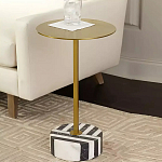 Дизайнерский журнальный стол с круглой столешницей на чёрно-белом основании Muruv варинант исполнения - 2 | Loft Concept в Санкт-петербурге