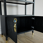 Стеллаж со стеклянными полками Elsa Dreams Black варинант исполнения - 2 | Loft Concept в Санкт-петербурге