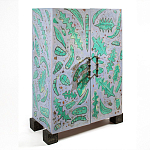 Премиальный Шкаф Defoliation двухстворчатый роспись зеленые листья  варинант исполнения - 1 | Loft Concept в Санкт-петербурге