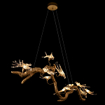 Люстра подвесная линейная с прозрачными стеклянными птичками на ветвях Serip Voa варинант исполнения - 5 | Loft Concept в Санкт-петербурге