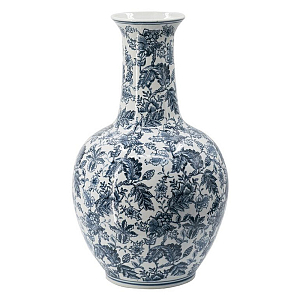 Ваза с классическим узором шинуазри синего цвета Blue & White Ornament