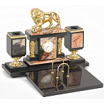 Настольный письменный набор из яшмы и долерита с декором виде льва Manager Organizer варинант исполнения - 2 | Loft Concept в Санкт-петербурге