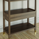 Стеллаж Elsa Dreams Walnut со стеклянными полками и ящиком варинант исполнения - 6 | Loft Concept в Санкт-петербурге