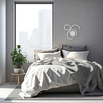 Бра белого цвета с изогнутыми световыми линиями и круглым основанием Luke Lampco Tracer Lamp варинант исполнения - 7 | Loft Concept в Санкт-петербурге