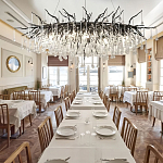 Люстра черная овальная с прозрачными стеклянными подвесками в форме капель FAIRYTREE Light варинант исполнения - 1 | Loft Concept в Санкт-петербурге