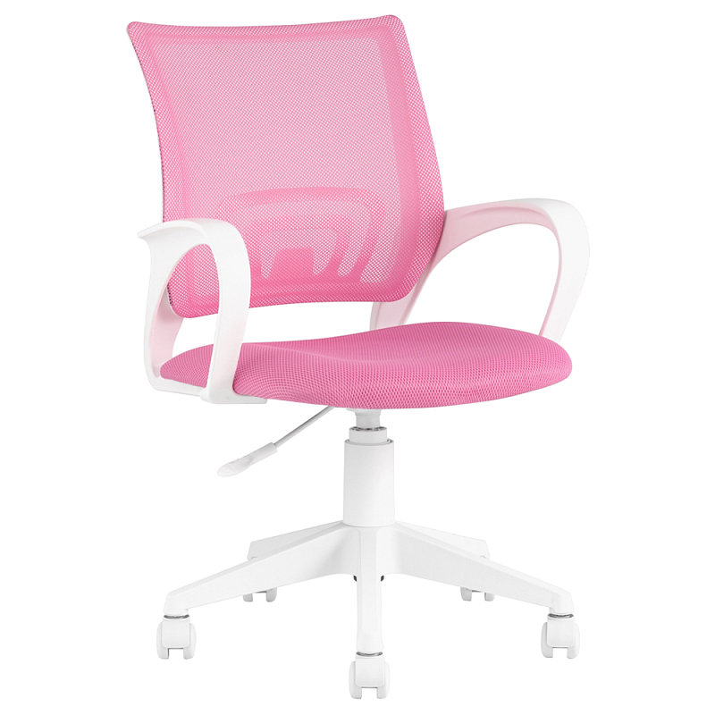 Офисное кресло с основанием из белого пластика Desk chairs Pink Розовый Белый в Санкт-петербурге | Loft Concept 