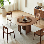 Стол обеденный круглый с двойной столешницей Walnut Wood Table варинант исполнения - 3 | Loft Concept в Санкт-петербурге