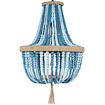 Люстра каплевидной формы украшенная круглыми бусинами Wooden Chandelier Blue варинант исполнения - 1 | Loft Concept в Санкт-петербурге